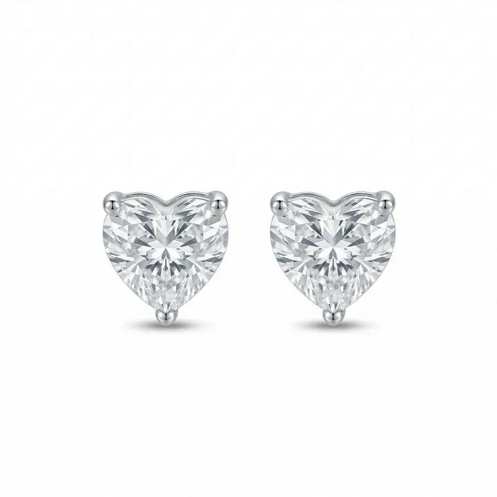 Varni Solitaire 925 Silver Heart Shape Earrings Or Mini Studs Silver Jewellery for Women & Girl's | Great for Gifting Made With Pure 925 Silver