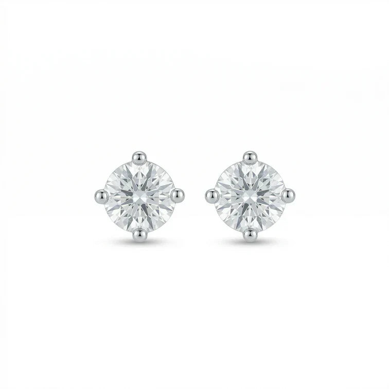 Varni Solitaire 925 Silver Round Earrings Or Mini Studs Silver Jewellery for Women & Girl's | Great for Gifting