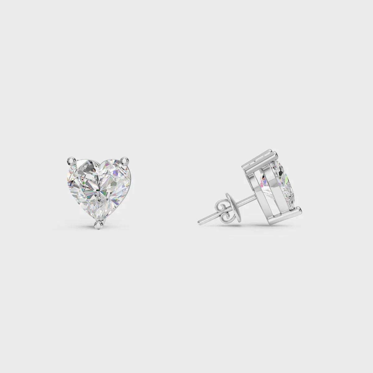 Varni Solitaire 925 Silver Heart Shape Earrings Or Mini Studs Silver Jewellery for Women & Girl's | Great for Gifting Made With Pure 925 Silver
