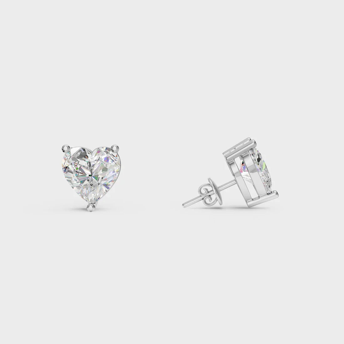 Varni Solitaire 925 Silver Heart Shape Earrings Or Mini Studs Silver Jewellery for Women & Girl's | Great for Gifting Made With Pure 925 Silver