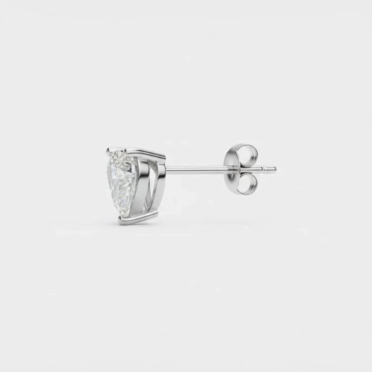 Varni Solitaire 925 Silver Heart Shape Earrings Or Mini Studs Silver Jewellery for Women & Girl's | Great for Gifting Made With Pure 925 Silver