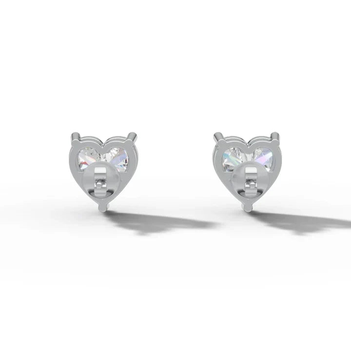 Varni Solitaire 925 Silver Heart Shape Earrings Or Mini Studs Silver Jewellery for Women & Girl's | Great for Gifting Made With Pure 925 Silver
